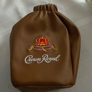 Crown Royal Whisky Game Day Faux Leather Football Bag Bottle Cover NFL Zipper
